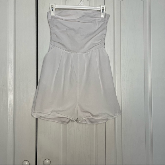 Forever 21 Pants - White Strapless Romper with Pockets